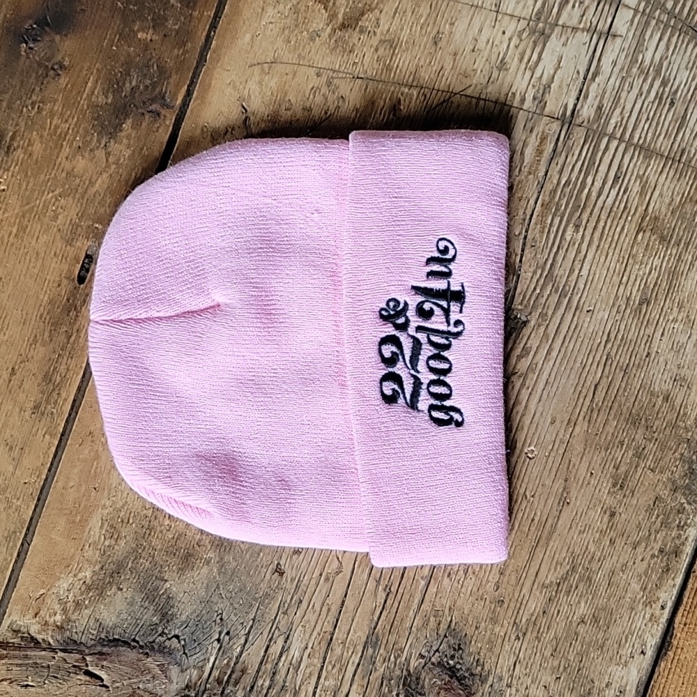 Pink beanie. Fun gift for a 22nd birthday!